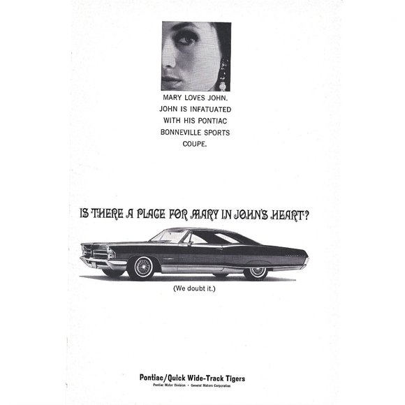 Pontiac Bonneville Sports Coupe Car Auto 1960s Vintage Print Ad 9 inch Tall - Picture 4 of 4